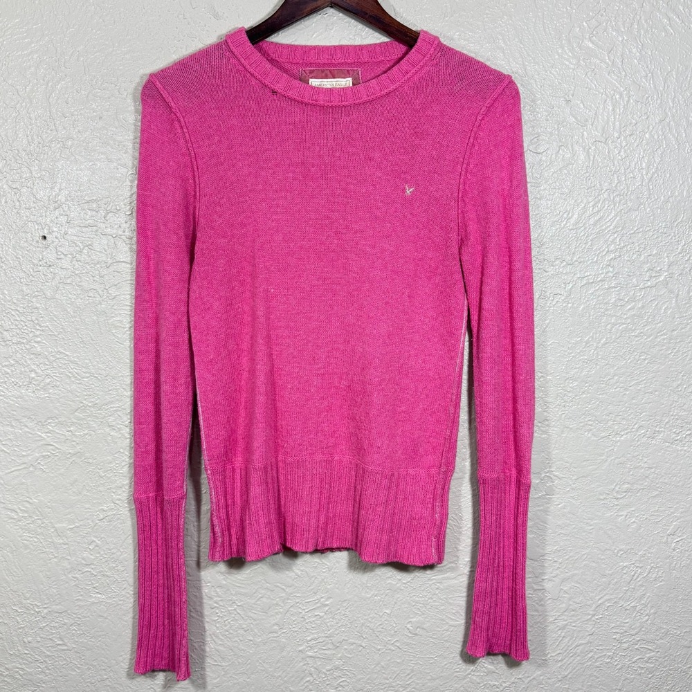 Vtg Y2K 90s American Eagle Sweater Medium Wool Blend Pullover Crew Ribbed Grunge
